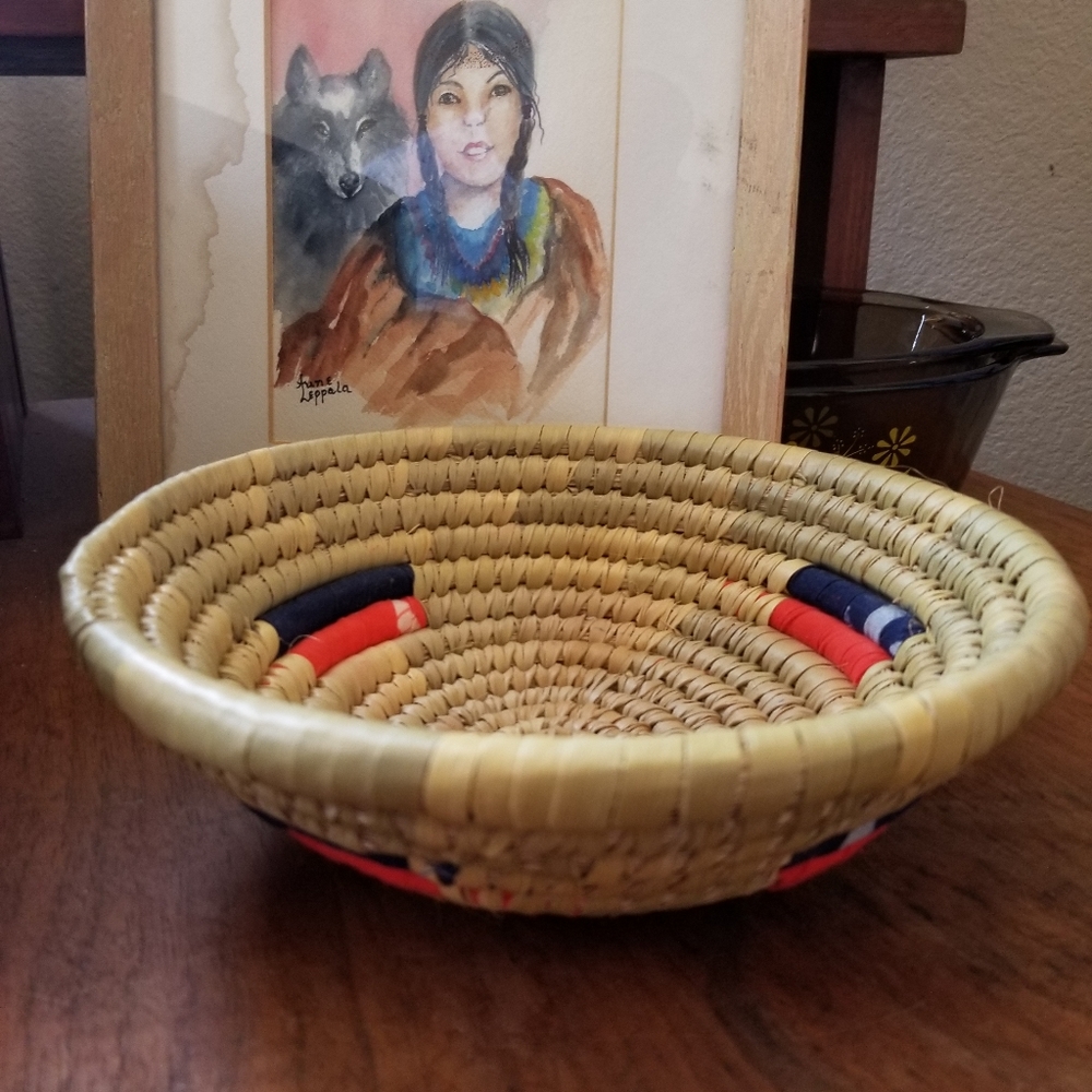 Handmade coiled basket